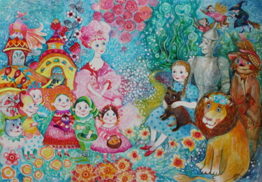 Malarstwo zatytułowany „Le Magicien d'Oz....” autorstwa Oxana Zaika, Oryginalna praca, Akwarela