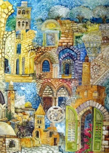 Peinture intitulée "ISRAËL" par Oxana Zaika, Œuvre d'art originale, Huile