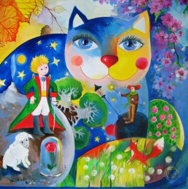 Peinture intitulée "Le Petit Prince" par Oxana Zaika, Œuvre d'art originale