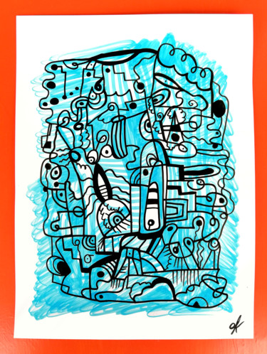 Drawing titled "graphic abstraction…" by Oxana Kolyagina, Original Artwork, Marker