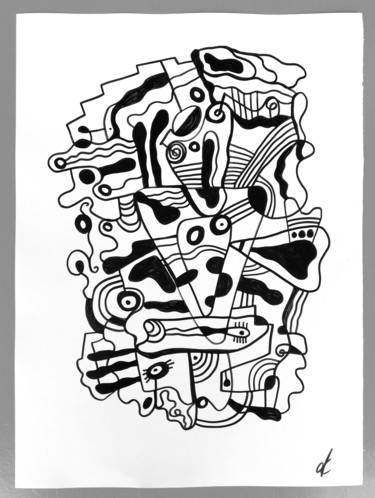 Drawing titled "graphic abstraction…" by Oxana Kolyagina, Original Artwork, Marker