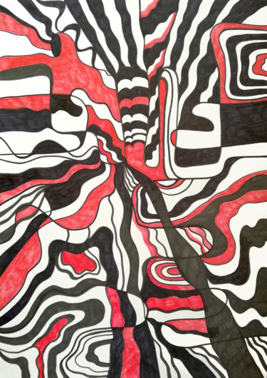 Drawing titled "graphic abstraction…" by Oxana Kolyagina, Original Artwork, Marker