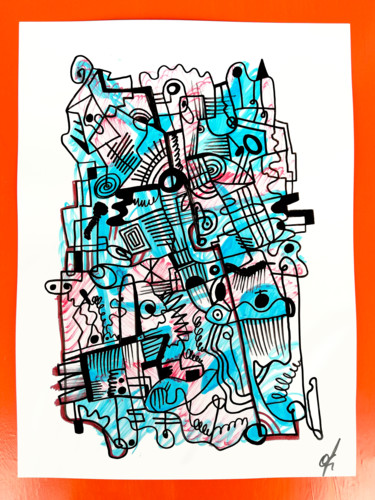 Drawing titled "graphic abstraction…" by Oxana Kolyagina, Original Artwork, Marker