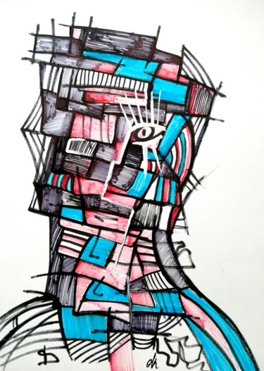 Drawing titled "graphics on paper,…" by Oxana Kolyagina, Original Artwork, Marker