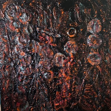 Painting titled "Bulles" by Patricia Bonnet, Original Artwork, Acrylic Mounted on Wood Stretcher frame