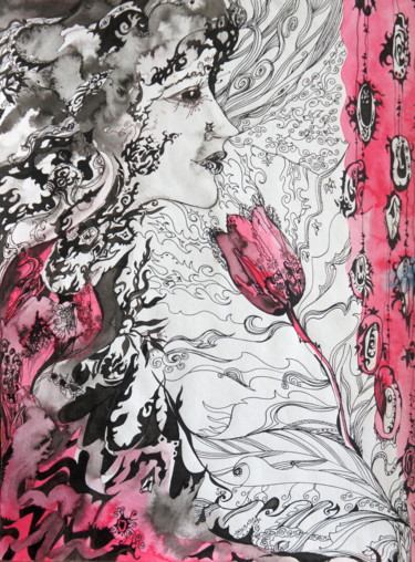 Картина под названием "Aroma" - Iryna Tatur, Подлинное произведение искусства, Акварель