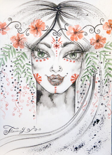 "Zemba" başlıklı Tablo Iryna Tatur tarafından, Orijinal sanat, Mürekkep