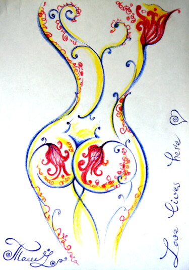 Картина под названием "EcstaSy #7" - Iryna Tatur, Подлинное произведение искусства, Акварель