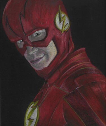 Drawing titled "Flash" by P. Le Sommer, Original Artwork, Pastel