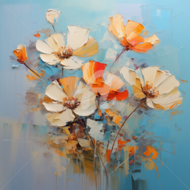 Digital Arts titled "Flowers9" by P. Lee, Original Artwork, Digital Painting