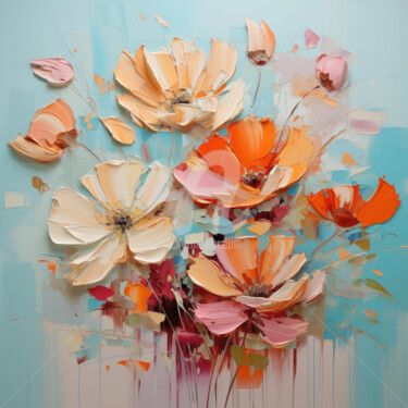 Digitale Kunst getiteld "Flowers18" door P. Lee, Origineel Kunstwerk, Digitaal Schilderwerk