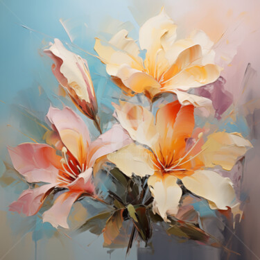 Digital Arts titled "Flowers25" by P. Lee, Original Artwork, Digital Painting