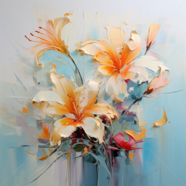 Arte digital titulada "Flowers32" por P. Lee, Obra de arte original, Pintura Digital