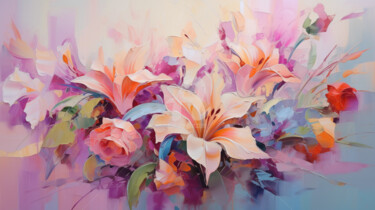 数字艺术 标题为“Flowers57” 由P. Lee, 原创艺术品, 数字油画