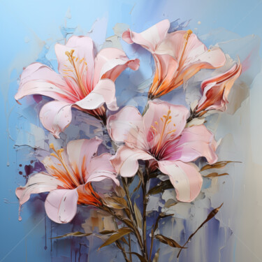 Цифровое искусство под названием "Flowers72" - P. Lee, Подлинное произведение искусства, Масло