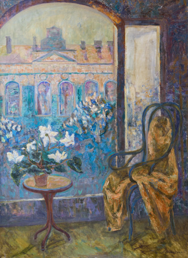 Painting titled "Весна на Михайловск…" by Paula Lytovchenko, Original Artwork, Oil