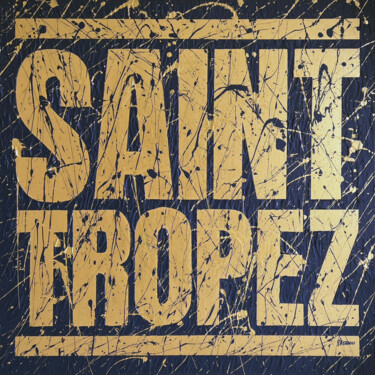 Ζωγραφική με τίτλο "Saint Tropez" από Pabbou, Αυθεντικά έργα τέχνης, Ακρυλικό Τοποθετήθηκε στο Ξύλινο φορείο σκελετό