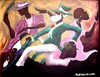 Pintura titulada "Candombe 5" por Pablo Cetrulo, Obra de arte original, Oleo