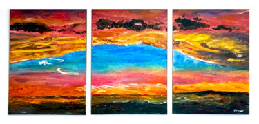 Schilderij getiteld "SUNSET PARADISE" door Pablo Duran Andrade, Origineel Kunstwerk, Acryl