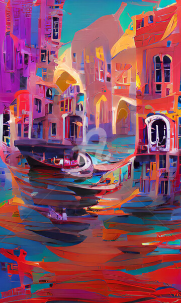 Digitale Kunst getiteld "Venecia V" door Paco Fuente, Origineel Kunstwerk, Digitaal Schilderwerk