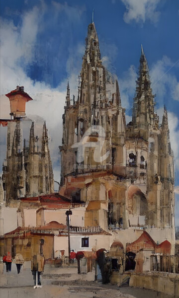 Digitale Kunst getiteld "Catedral de Burgos" door Paco Fuente, Origineel Kunstwerk, Foto Montage