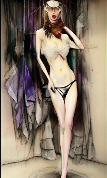 Digital Arts titled "Mujer ante el espejo" by Paco Fuente, Original Artwork, Photo Montage