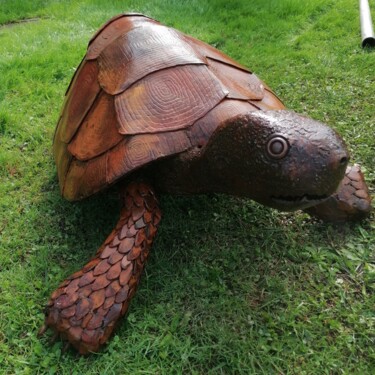 Rzeźba zatytułowany „Tortue” autorstwa Pacom, Oryginalna praca, Metale