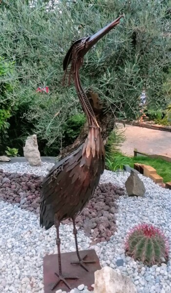 Sculpture intitulée "Le Heron" par Pacom, Œuvre d'art originale, Métaux