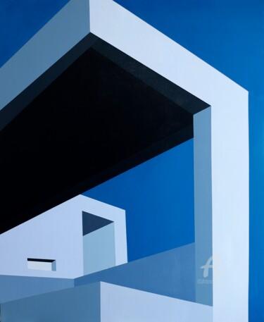Картина под названием "Architecture moderne" - Paddy, Подлинное произведение искусства, Акрил Установлен на Деревянная рама…