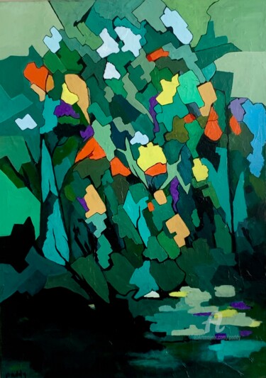 제목이 "Un rayon de soleil 2"인 미술작품 Paddy로, 원작, 아크릴 나무 들것 프레임에 장착됨