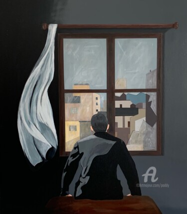 Pintura titulada "Par la vitre brisée" por Paddy, Obra de arte original, Acrílico Montado en Bastidor de camilla de madera