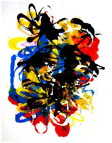 Peinture intitulée "Feuille de Piaf #4" par Paf Le Piaf, Œuvre d'art originale, Acrylique