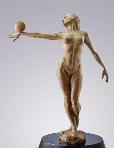 Γλυπτική με τίτλο "Balance (quarter li…" από Paige Bradley, Αυθεντικά έργα τέχνης, Μπρούντζος