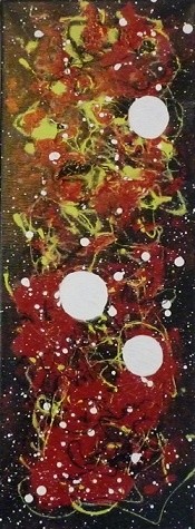 Peinture intitulée "Rouge et jaune" par Benoit !, Œuvre d'art originale, Acrylique