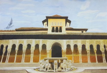 Pintura intitulada "Alhambra Palace" por Noor M.A, Obras de arte originais, Lápis