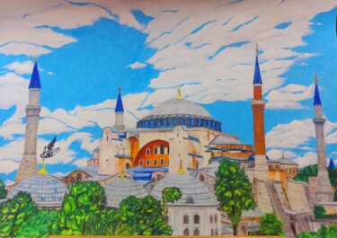 Pintura titulada "Aya Sofia" por Noor M.A, Obra de arte original, Lápiz