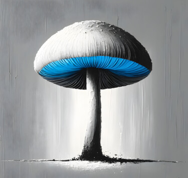 Painting titled "Azure Shroom" by Paisley Marten, Original Artwork, Acrylic