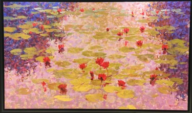 Painting titled "Lillies" by Pajonyut Puvijarn, Original Artwork, Acrylic