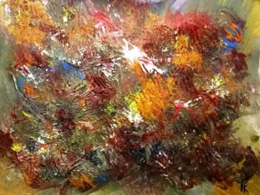 Peinture intitulée "Abstract flower sha…" par Pakokante, Œuvre d'art originale, Acrylique