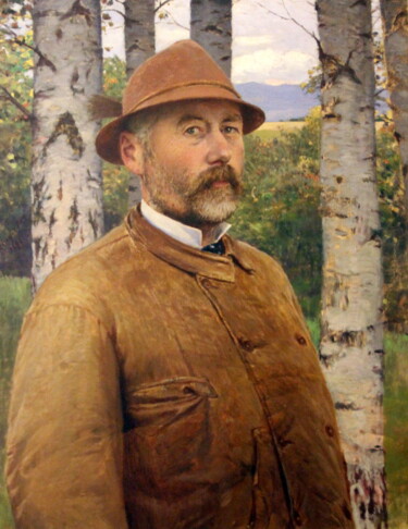 Malerei mit dem Titel "Autoportrait" von Pál Szinyei Merse, Original-Kunstwerk, Öl