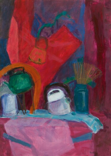 Peinture intitulée "Still Life with Ket…" par Pamela Rys, Œuvre d'art originale, Acrylique