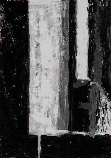 Painting titled "Black and White Sti…" by Pamela Rys, Original Artwork, Acrylic