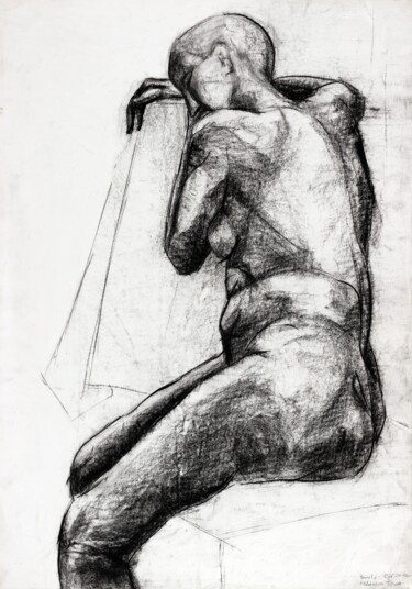 Drawing titled "Form of Body" by Pamela Rys, Original Artwork, Charcoal