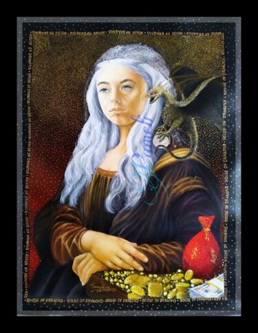 Pintura intitulada "Mona Targaryen" por Pameli Kayal, Obras de arte originais, Óleo