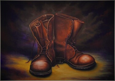 제목이 "boots"인 미술작품 Panos Kotsomytis로, 원작, 기름