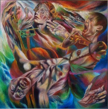 Картина под названием "THE VALKYRIE" - Paola Imposimato, Подлинное произведение искусства, Масло Установлен на Деревянная ра…