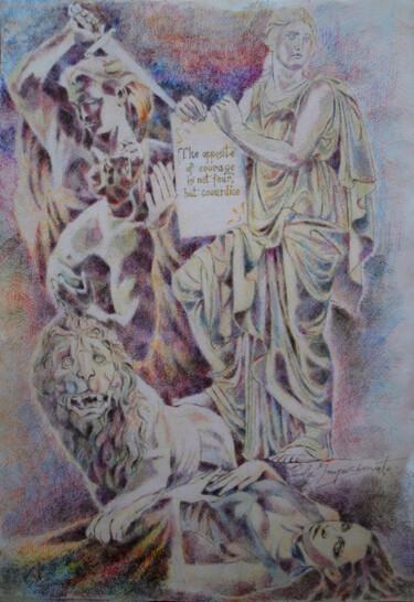 Disegno intitolato "THE WARRIOR QUEEN" da Paola Imposimato, Opera d'arte originale, Inchiostro
