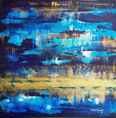 Malarstwo zatytułowany „Blu e oro” autorstwa Paola Morandi, Oryginalna praca, Akryl