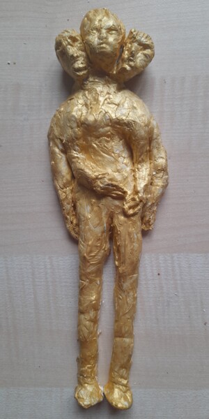 Escultura titulada "Donna con tripla pe…" por Paolo Avanzi, Obra de arte original, Arcilla