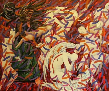 Pittura intitolato "Gli angeli di Beslan" da Paolo Avanzi, Opera d'arte originale